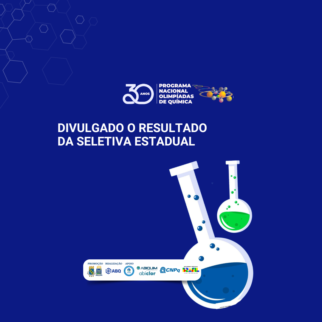 RESULTADO DA SELETIVA ESTADUAL -  Olimpíada Paraibana de Química - OPBQ